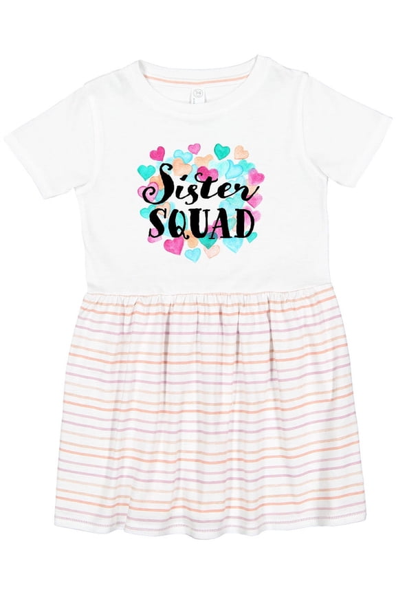 Sister Squad Hearts Girls Toddler Dress