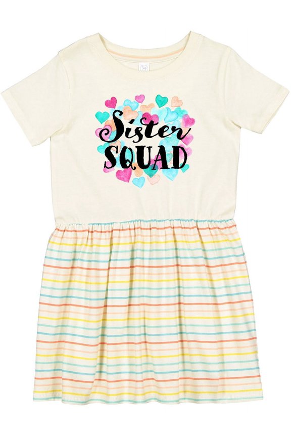 Sister Squad Hearts Girls Toddler Dress
