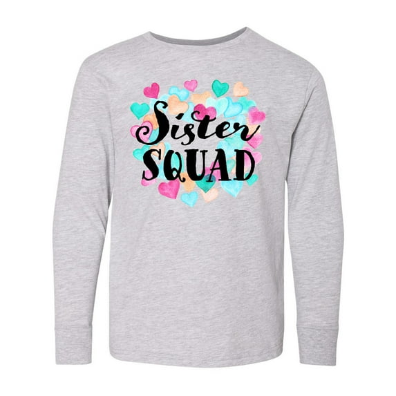Inktastic Sister Squad hearts Long Sleeve Youth T-Shirt