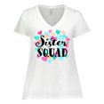 thumbnail image 1 of Inktastic Sister Squad hearts Women's Plus Size V-Neck T-Shirt, 1 of 5