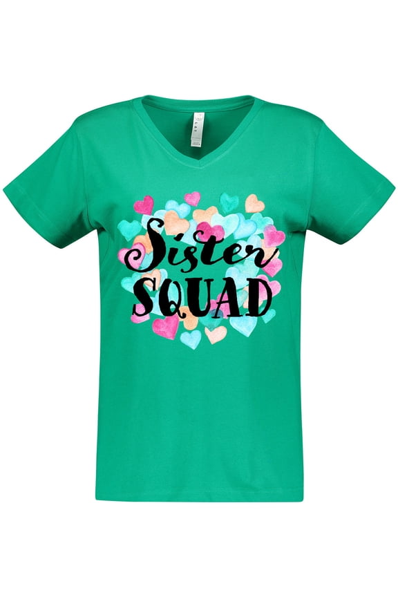 Sister Squad hearts Women's V-Neck T-Shirt