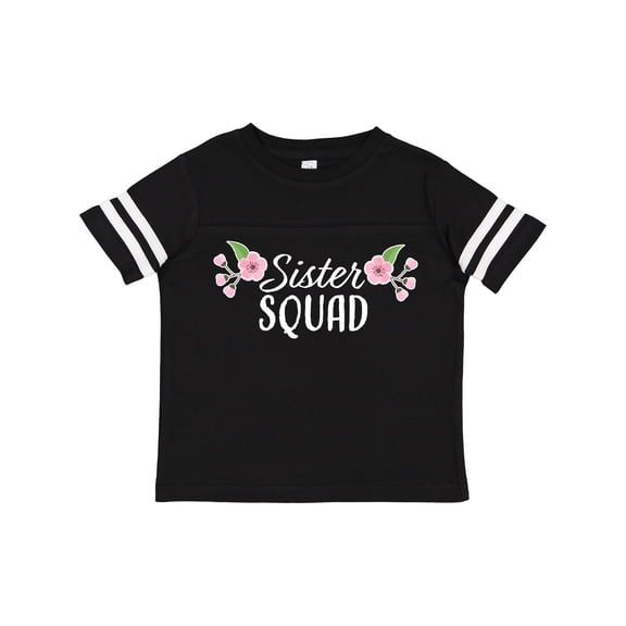 Inktastic Sister Squad with Pink Flowers Boys or Girls Toddler T-Shirt