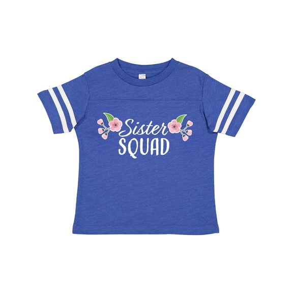 Inktastic Sister Squad with Pink Flowers Boys or Girls Toddler T-Shirt