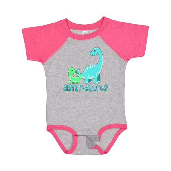 Inktastic Sister-saurus Cute Brontosaurus Family Boys or Girls Baby Bodysuit