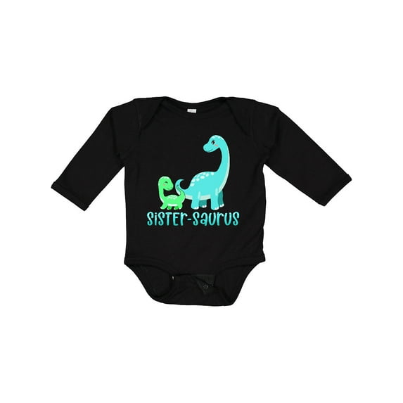 Inktastic Sister-saurus Cute Brontosaurus Family Boys or Girls Long Sleeve Baby Bodysuit