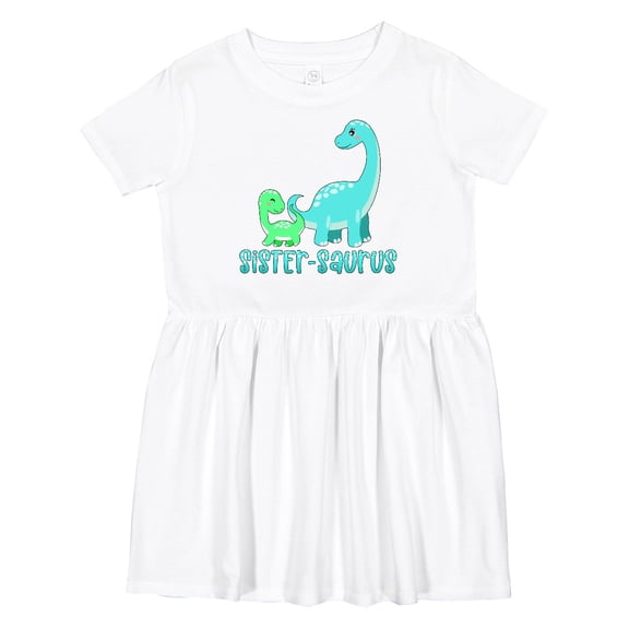 Inktastic Sister-saurus Cute Brontosaurus Family Girls Toddler Dress