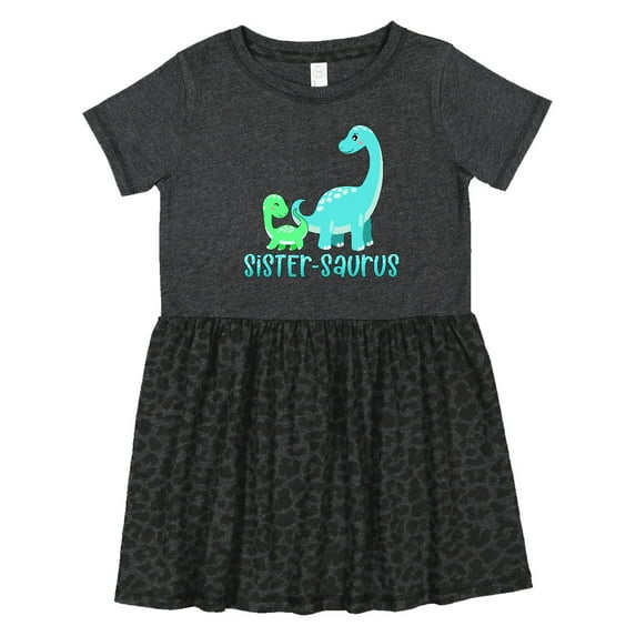 Inktastic Sister-saurus Cute Brontosaurus Family Girls Toddler Dress