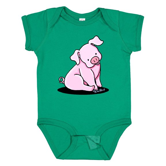 Inktastic Sitting Pig Boys or Girls Baby Bodysuit