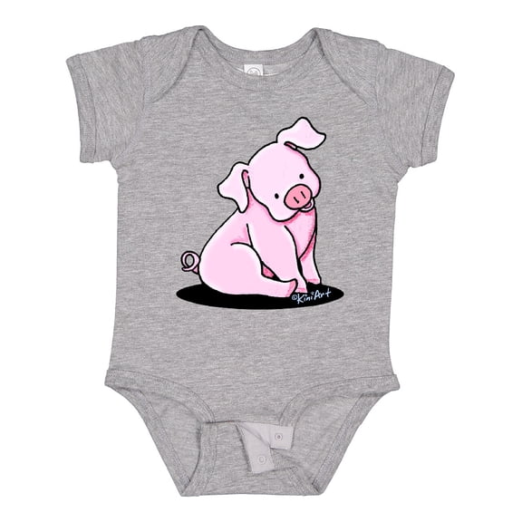 Inktastic Sitting Pig Boys or Girls Baby Bodysuit
