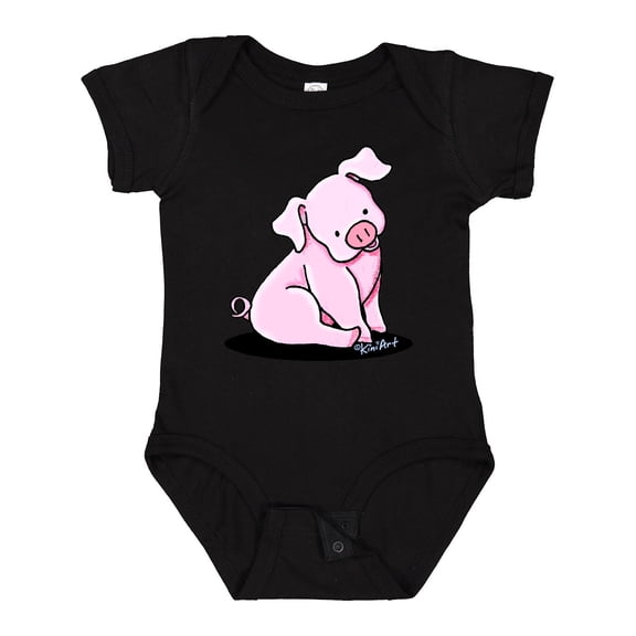 Inktastic Sitting Pig Boys or Girls Baby Bodysuit