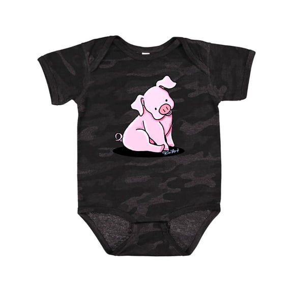 Inktastic Sitting Pig Boys or Girls Baby Bodysuit