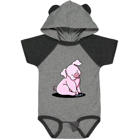 Inktastic Sitting Pig Boys or Girls Baby Bodysuit