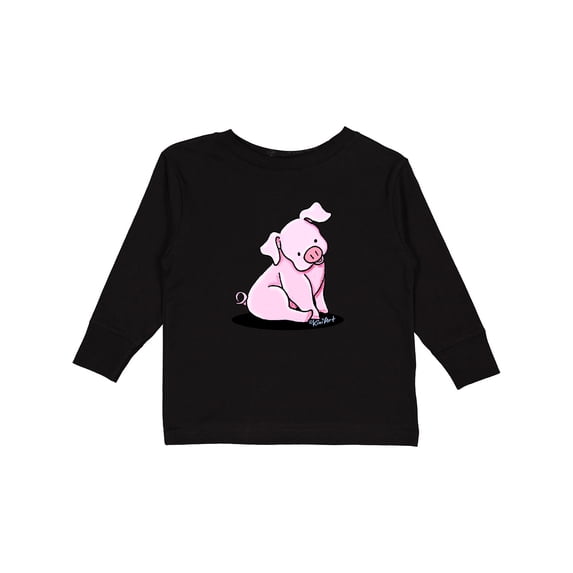 Inktastic Sitting Pig Boys or Girls Long Sleeve Toddler T-Shirt