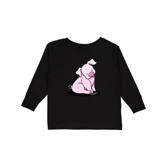 Inktastic Sitting Pig Boys or Girls Long Sleeve Toddler T-Shirt