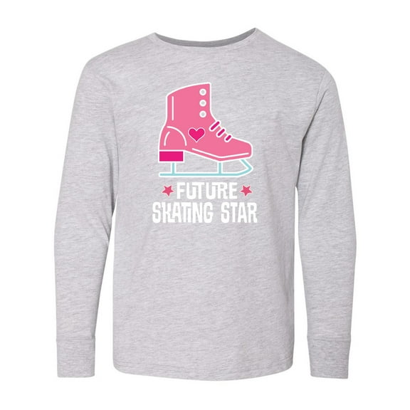 Inktastic Skate Future Skating Star Girls Long Sleeve Youth T-Shirt