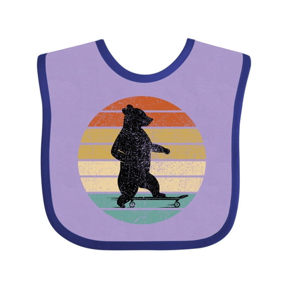 Inktastic Skateboard Bear Retro Sunset Boys or Girls Baby Bib