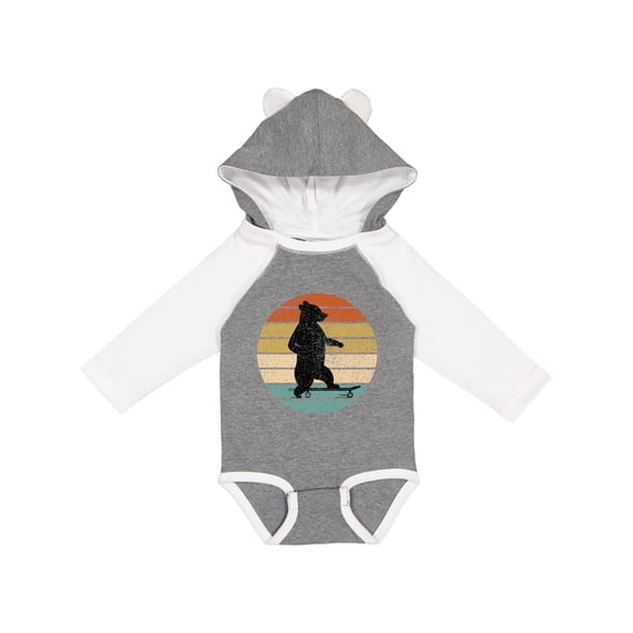 Inktastic Skateboard Bear Retro Sunset Boys or Girls Long Sleeve Baby Bodysuit