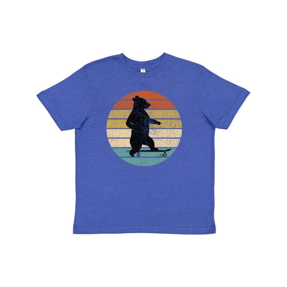 Inktastic Skateboard Bear Retro Sunset Youth T-Shirt