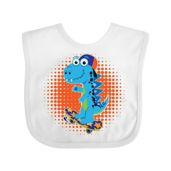 Inktastic Skateboard Dinosaur for Boys Boys Baby Bib