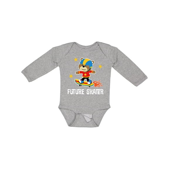 Inktastic Skateboard Future Skater Boys Long Sleeve Baby Bodysuit