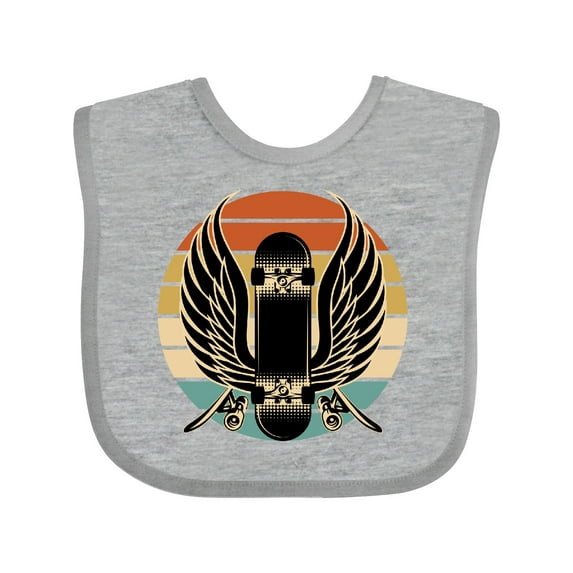 Inktastic Skateboard Retro Skateboarding Boys or Girls Baby Bib