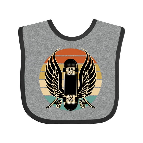 Inktastic Skateboard Retro Skateboarding Boys or Girls Baby Bib