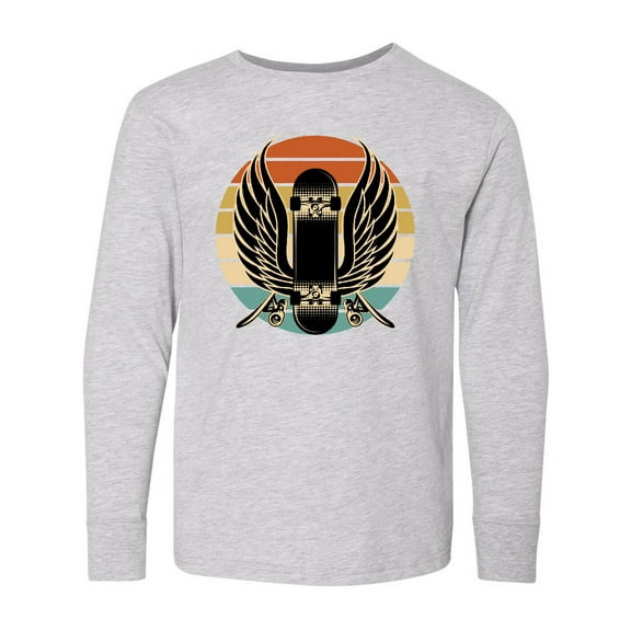 Inktastic Skateboard Retro Skateboarding Long Sleeve Youth T-Shirt