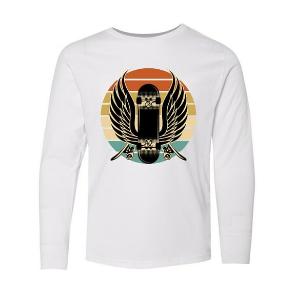 Inktastic Skateboard Retro Skateboarding Long Sleeve Youth T-Shirt