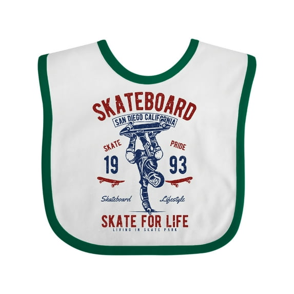 Inktastic Skateboard for Life Boys or Girls Baby Bib