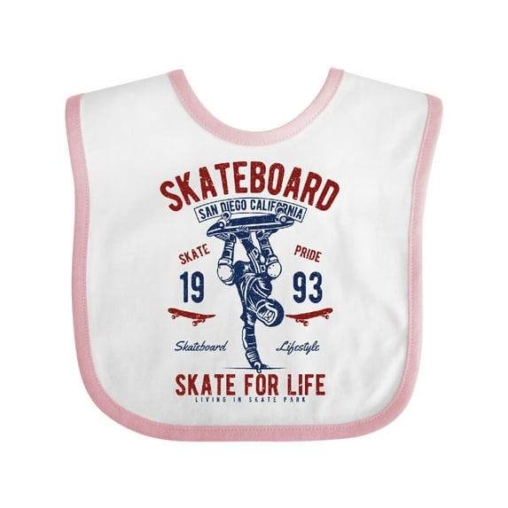 Inktastic Skateboard for Life Boys or Girls Baby Bib