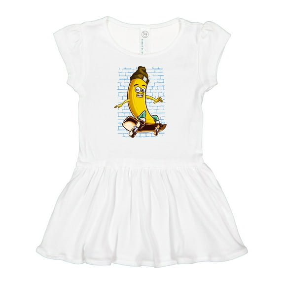 Inktastic Skateboarding Banana Funny Skater Girls Baby Dress