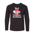 thumbnail image 1 of Inktastic Skateboarding Cute Girls Long Sleeve Youth T-Shirt, 1 of 5