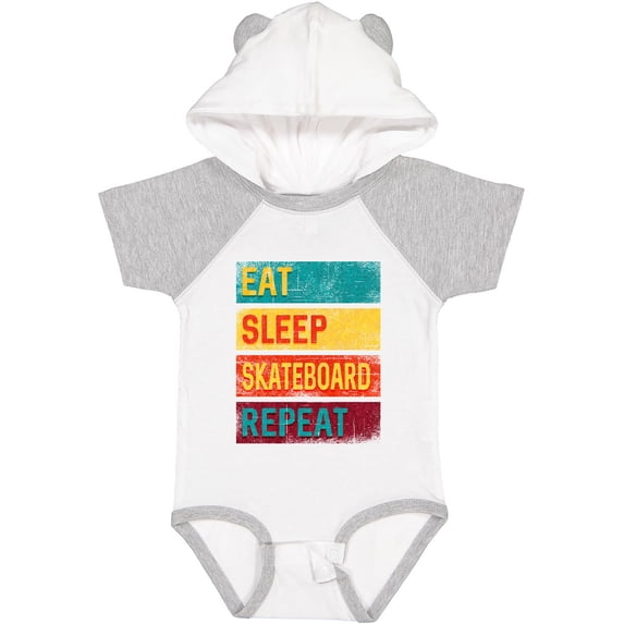 Inktastic Skateboarding Eat Sleep Skateboard Repeat Boys or Girls Baby Bodysuit