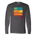 thumbnail image 1 of Inktastic Skateboarding Eat Sleep Skateboard Repeat Long Sleeve T-Shirt, 1 of 5