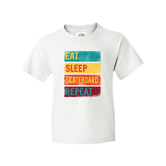 Inktastic Skateboarding Eat Sleep Skateboard Repeat Youth T-Shirt