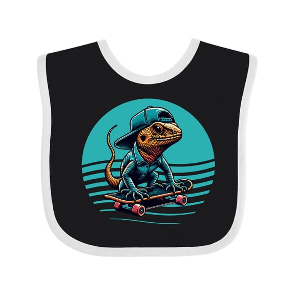 Inktastic Skateboarding Lizard Funny Skateboard Boys Baby Bib