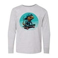 thumbnail image 1 of Inktastic Skateboarding Lizard Funny Skateboard Long Sleeve Youth T-Shirt, 1 of 5