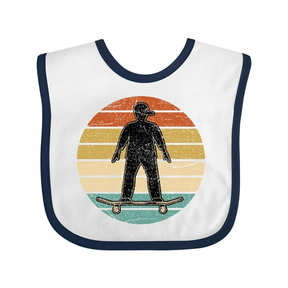Inktastic Skateboarding Retro Sunset Skateboarder Boys Baby Bib