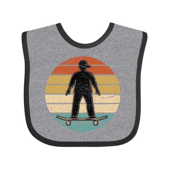 Inktastic Skateboarding Retro Sunset Skateboarder Boys Baby Bib