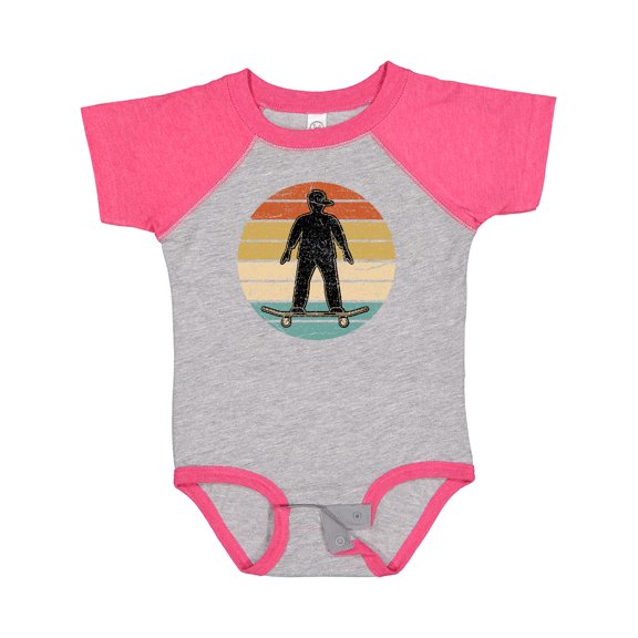 Inktastic Skateboarding Retro Sunset Skateboarder Boys Baby Bodysuit