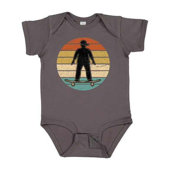 Inktastic Skateboarding Retro Sunset Skateboarder Boys Baby Bodysuit