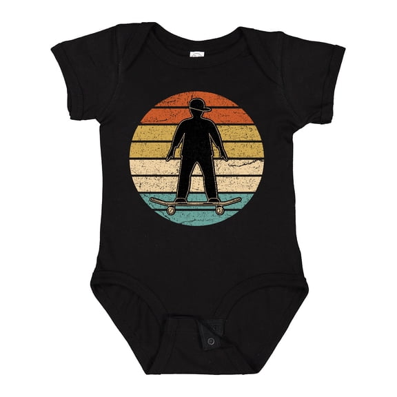 Inktastic Skateboarding Retro Sunset Skateboarder Boys Baby Bodysuit