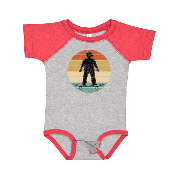 Inktastic Skateboarding Retro Sunset Skateboarder Boys Baby Bodysuit