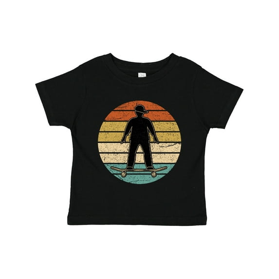 Inktastic Skateboarding Retro Sunset Skateboarder Boys Toddler T-Shirt