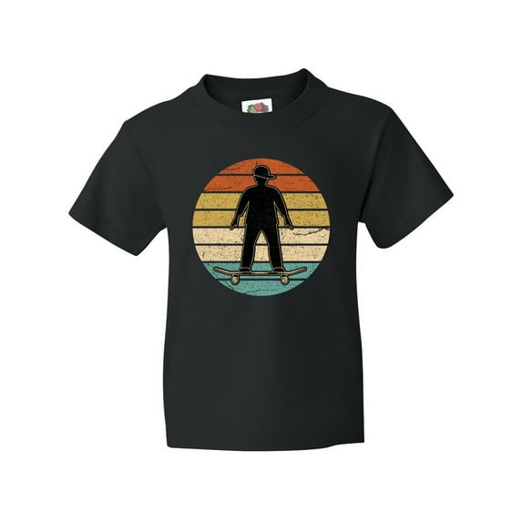 Inktastic Skateboarding Retro Sunset Skateboarder Youth T-Shirt