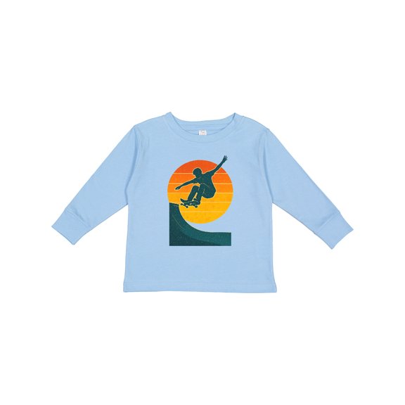 Inktastic Skateboarding Sunset Skateboarder Boys Long Sleeve Toddler T-Shirt