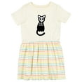 thumbnail image 1 of Inktastic Skeleton Cat Girls Toddler Dress, 1 of 5