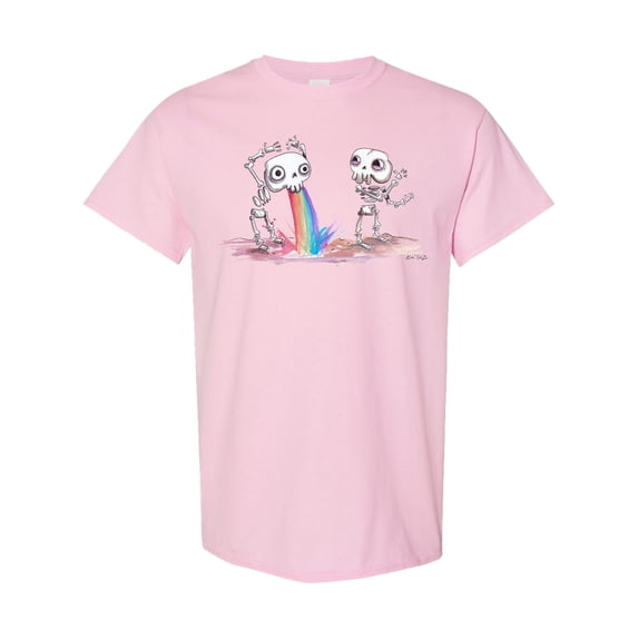 Inktastic Skeleton Pukes Rainbow T-Shirt