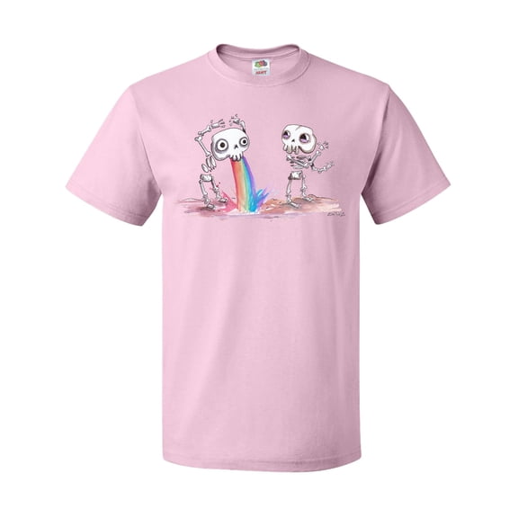Inktastic Skeleton Pukes Rainbow T-Shirt