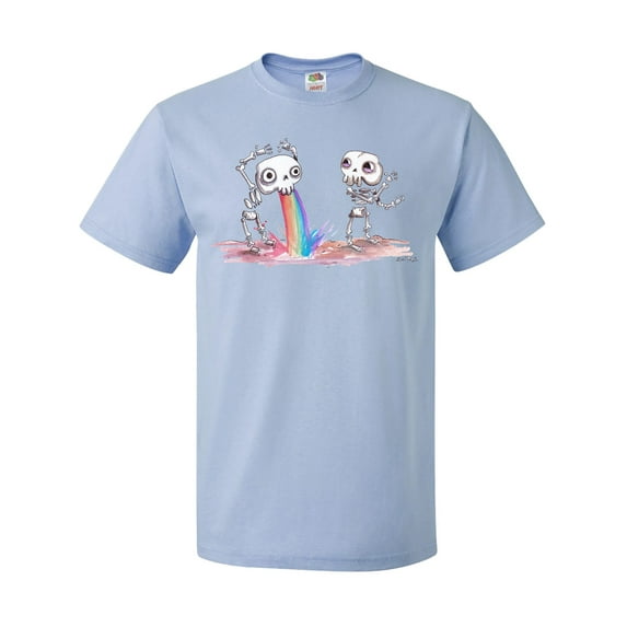 Inktastic Skeleton Pukes Rainbow T-Shirt